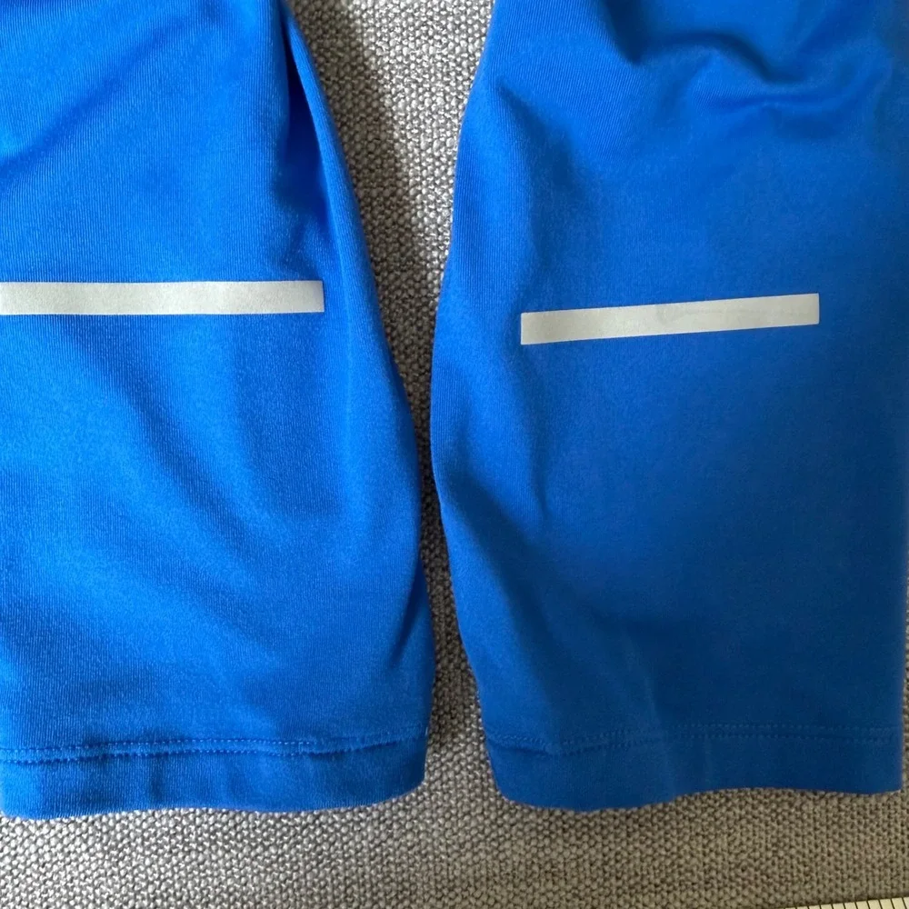 Nike Running 1/4 Zip Pullover Mens XXL Blue Dri-FIT Reflective Swoosh Shirt